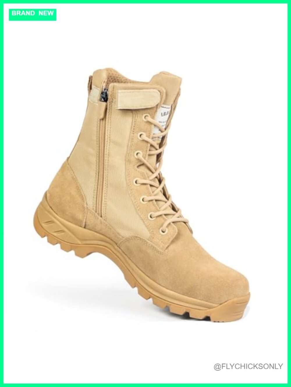 Men's Military Tactical Work Boots Side Zipper Puncture Resistant Combat Hiking